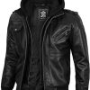 decrum hooded leather jacket men bomber leather jackets for men with 1 1