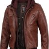 decrum hooded leather jacket men bomber leather jackets for men with 12 1