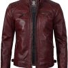 decrum leather jacket men real lambskin cafe racer biker style casual 18 1