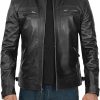 decrum leather jacket mens cafe racer syle real lambskin leather jackets 1 1