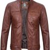 decrum mens leather jacket cafe racer style real lambskin leather jacket men 4 1