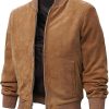 decrum mens suede jacket real leather b2 bomber flight jackets for men 5 1