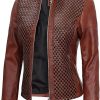 decrum womens leather jacket real lambskin cafe racer style leather jackets 1 1
